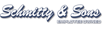 Schmitty & Sons logo in cursive with an 'Employee Owned' badge